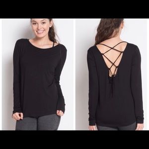 She & Sky black cross back tee